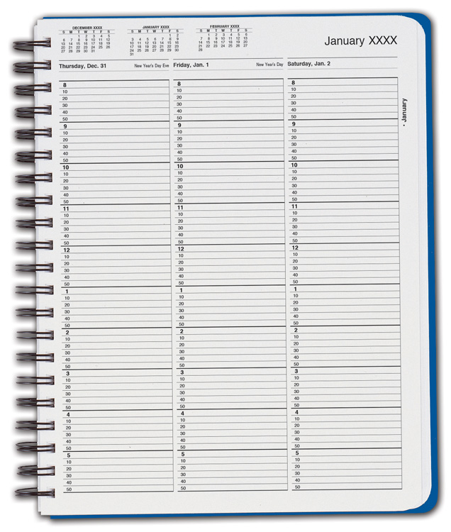 TIME13 TimeScan 1 Column Wirebound Book – 10 Minute Intervals 8am-6pm